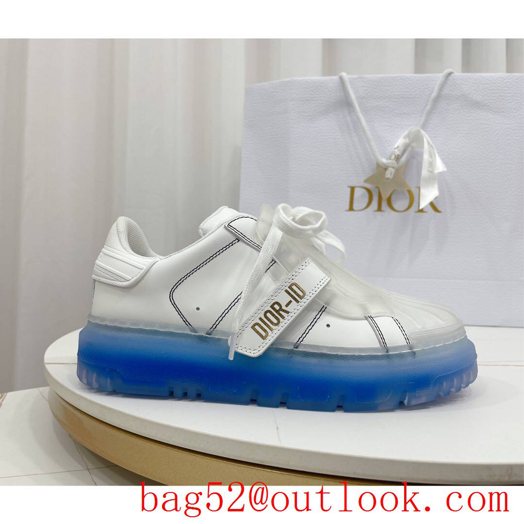 Dior Dior-ID Sneaker White Calfskin and Deep Blue Transparent Rubber shoes