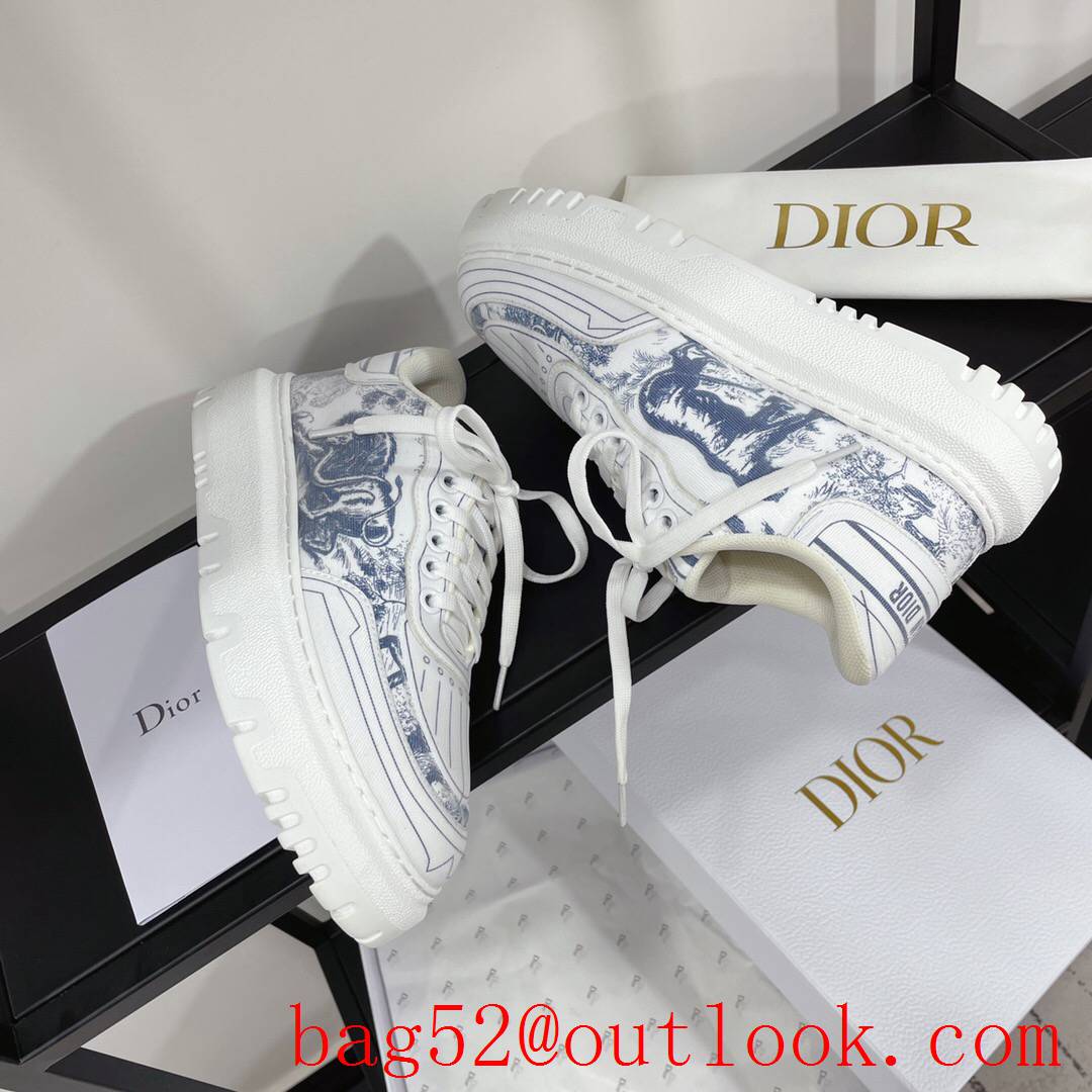 Dior Addict Sneaker White Calfskin and Technical Fabric with Multicolor-blue Motif shoes