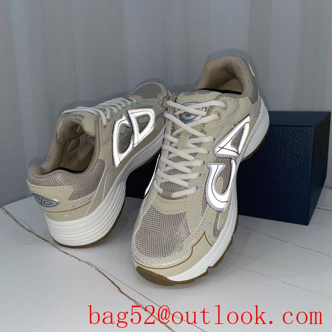 Dior B30 Sneaker Olive Mesh and Cream Technical Fabric shoes