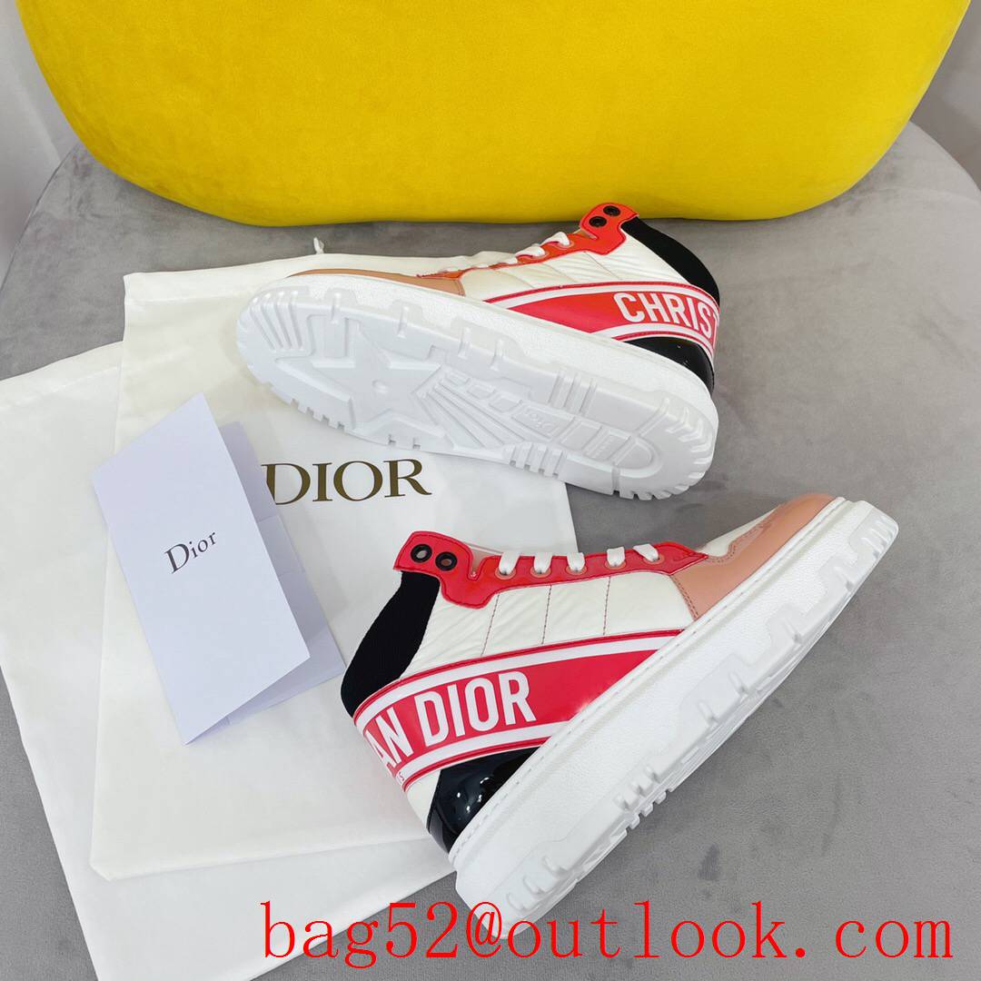 Dior D-Player Sneaker red Multicolor Technical Fabric and Calfskin shoes