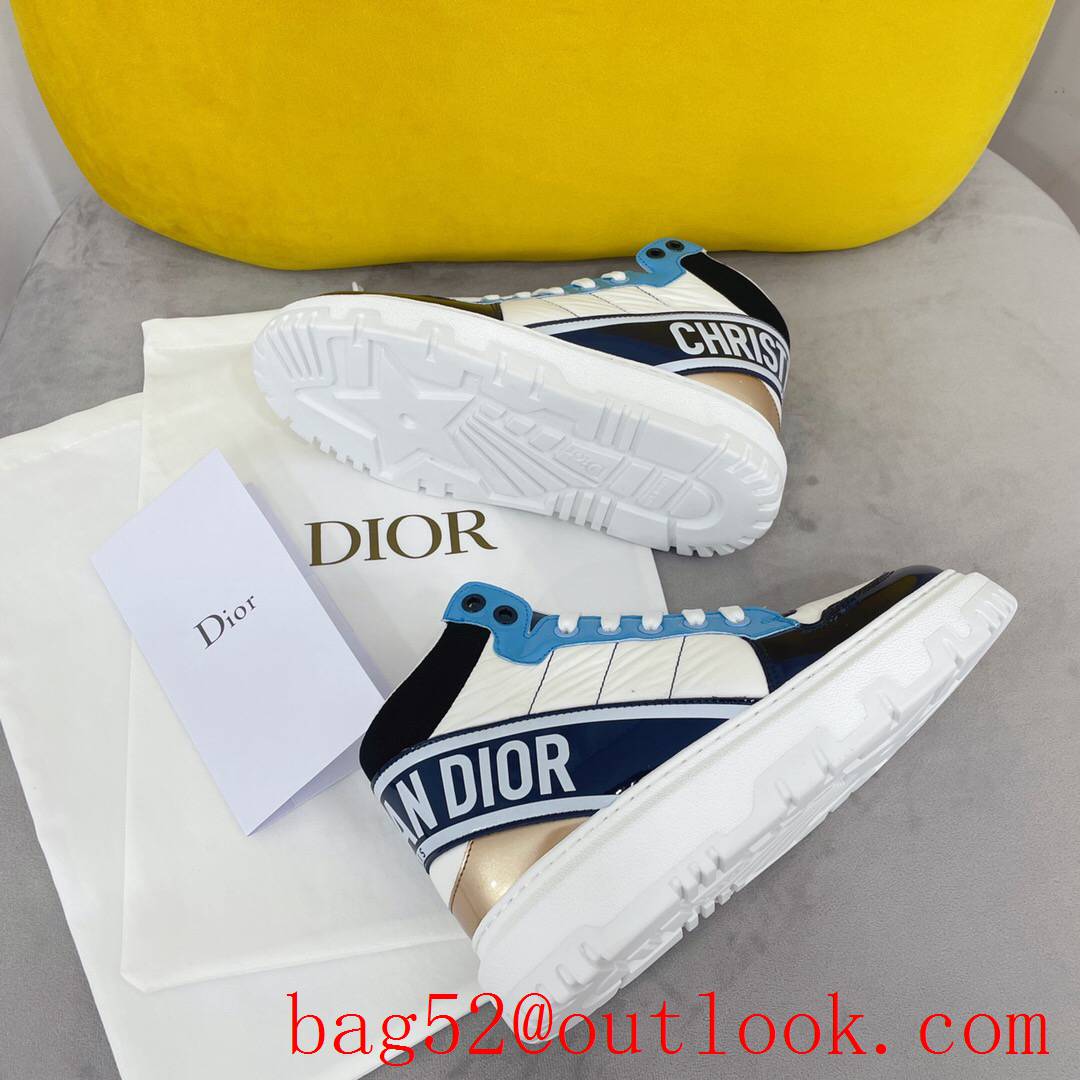 Dior D-Player Sneaker Blue Multicolor Technical Fabric Calfskin shoes