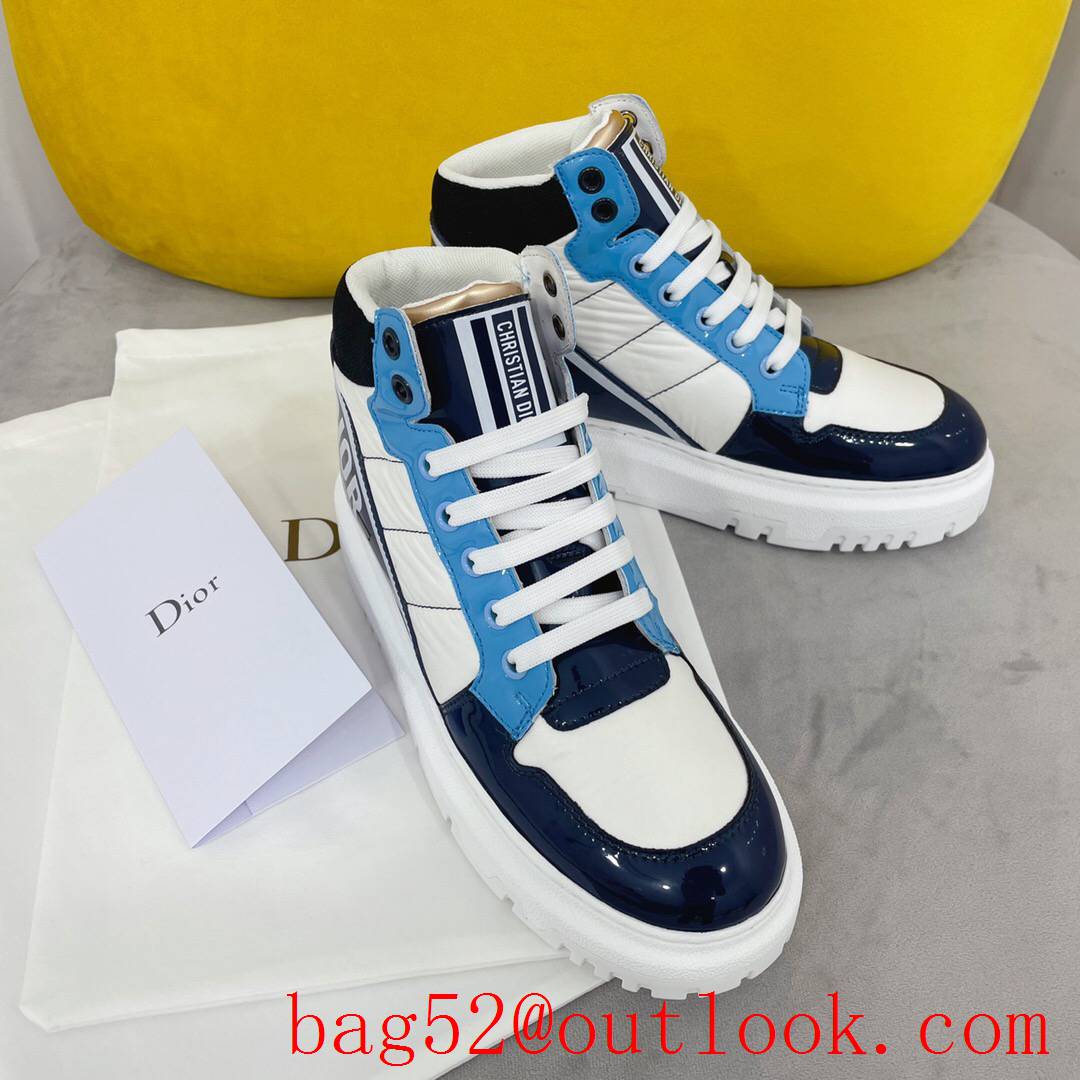 Dior D-Player Sneaker Blue Multicolor Technical Fabric Calfskin shoes