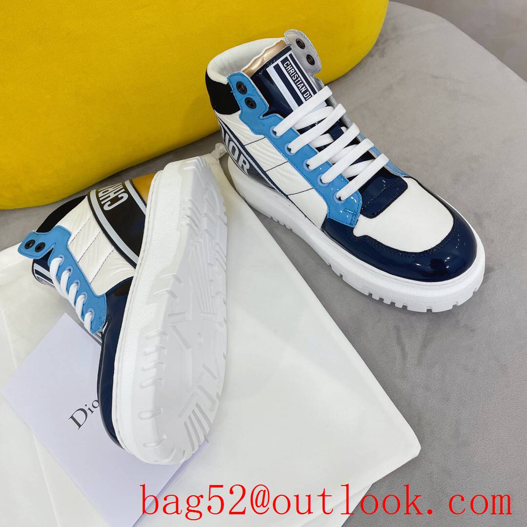 Dior D-Player Sneaker Blue Multicolor Technical Fabric Calfskin shoes