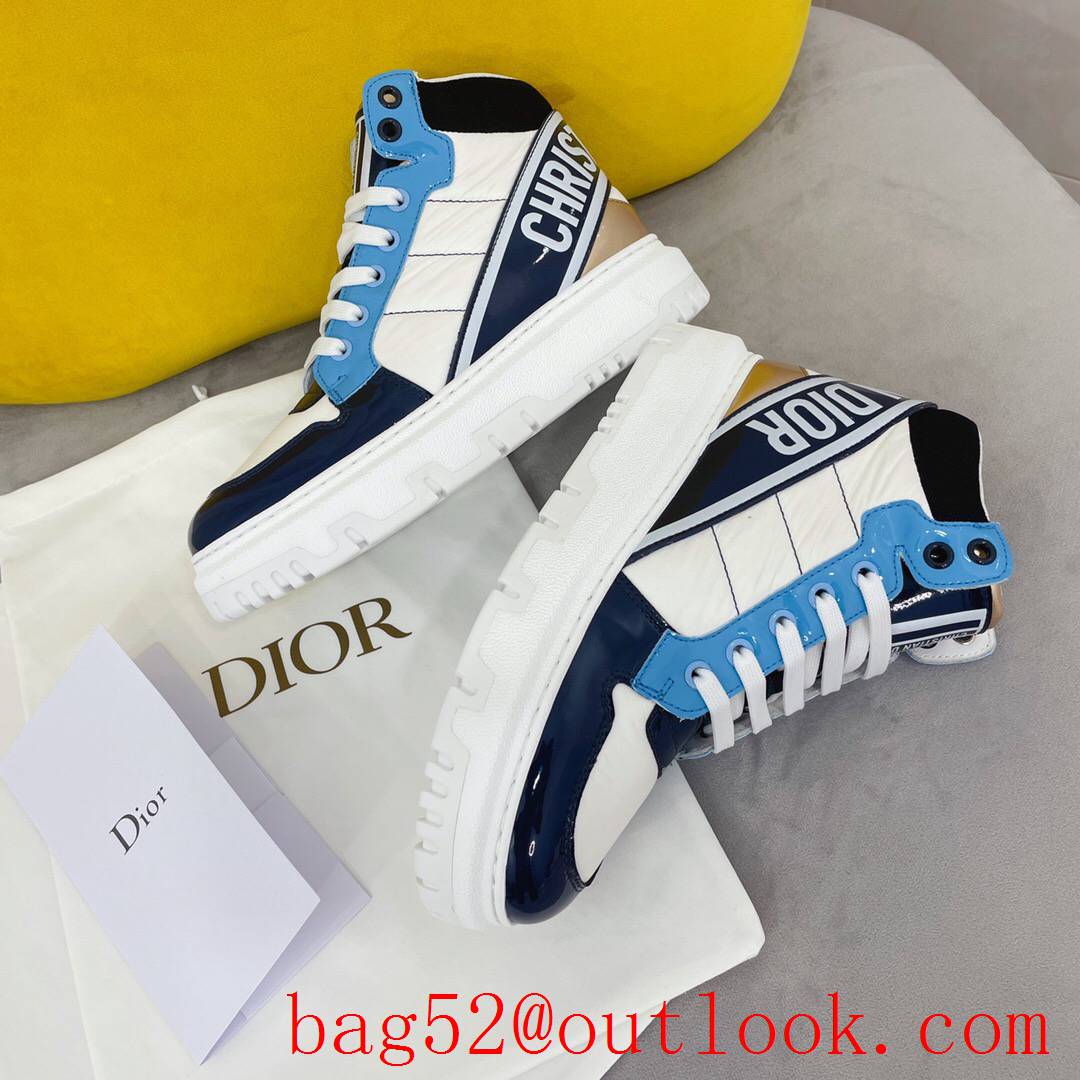 Dior D-Player Sneaker Blue Multicolor Technical Fabric Calfskin shoes