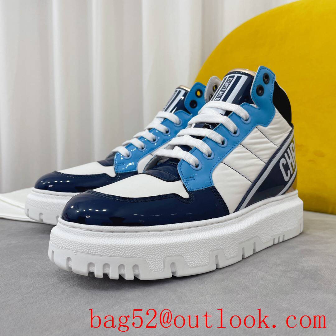 Dior D-Player Sneaker Blue Multicolor Technical Fabric Calfskin shoes