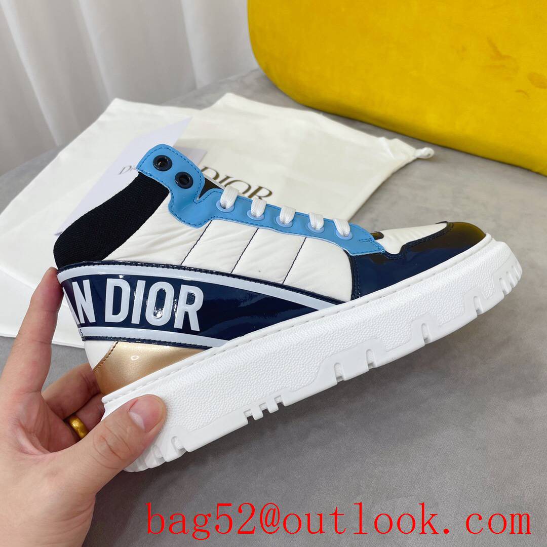 Dior D-Player Sneaker Blue Multicolor Technical Fabric Calfskin shoes