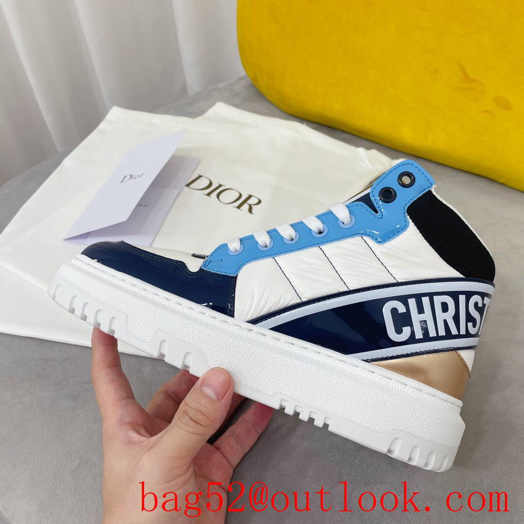 Dior D-Player Sneaker Blue Multicolor Technical Fabric Calfskin shoes