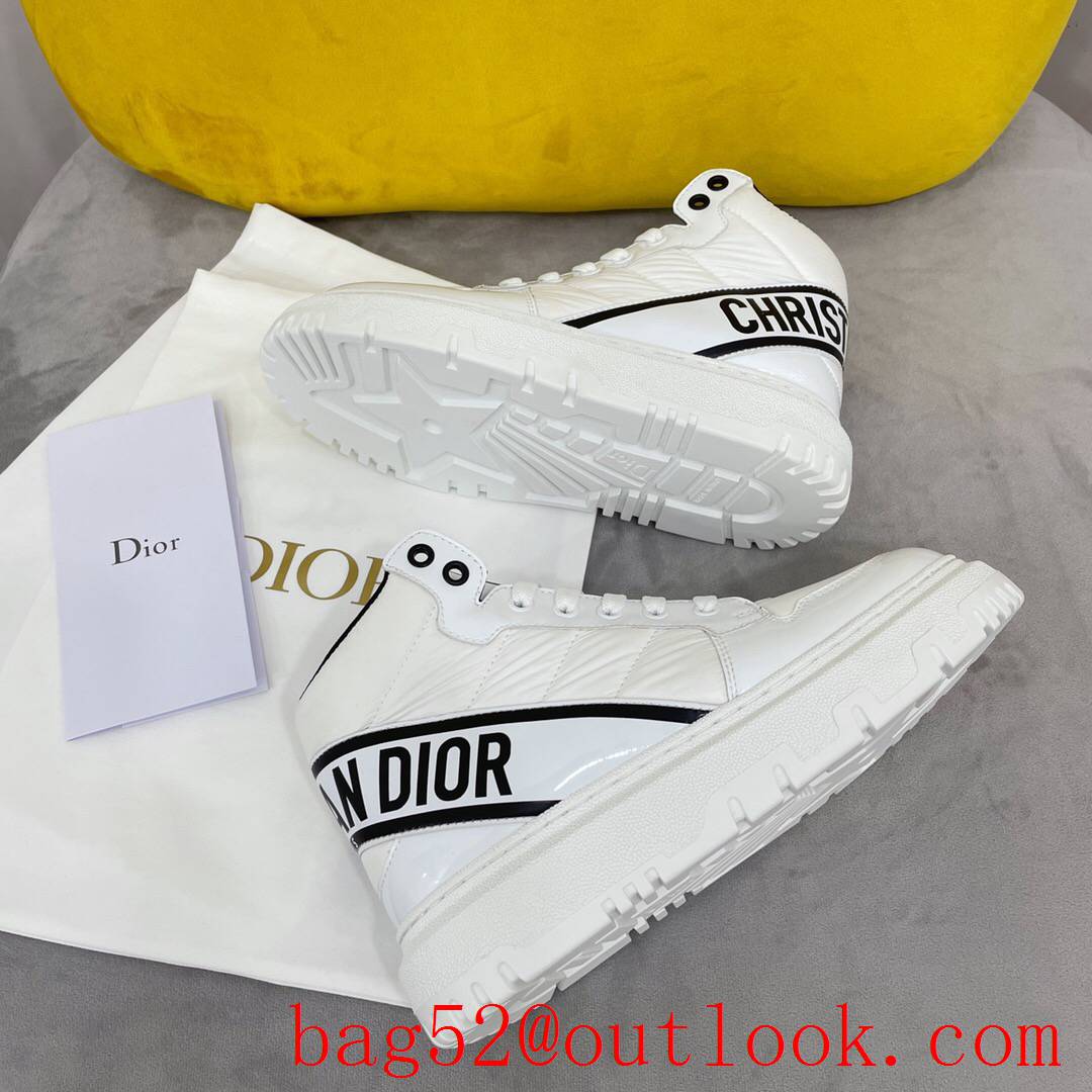 Dior D-Player Sneaker White and Black Quilted Nylon leather shoes