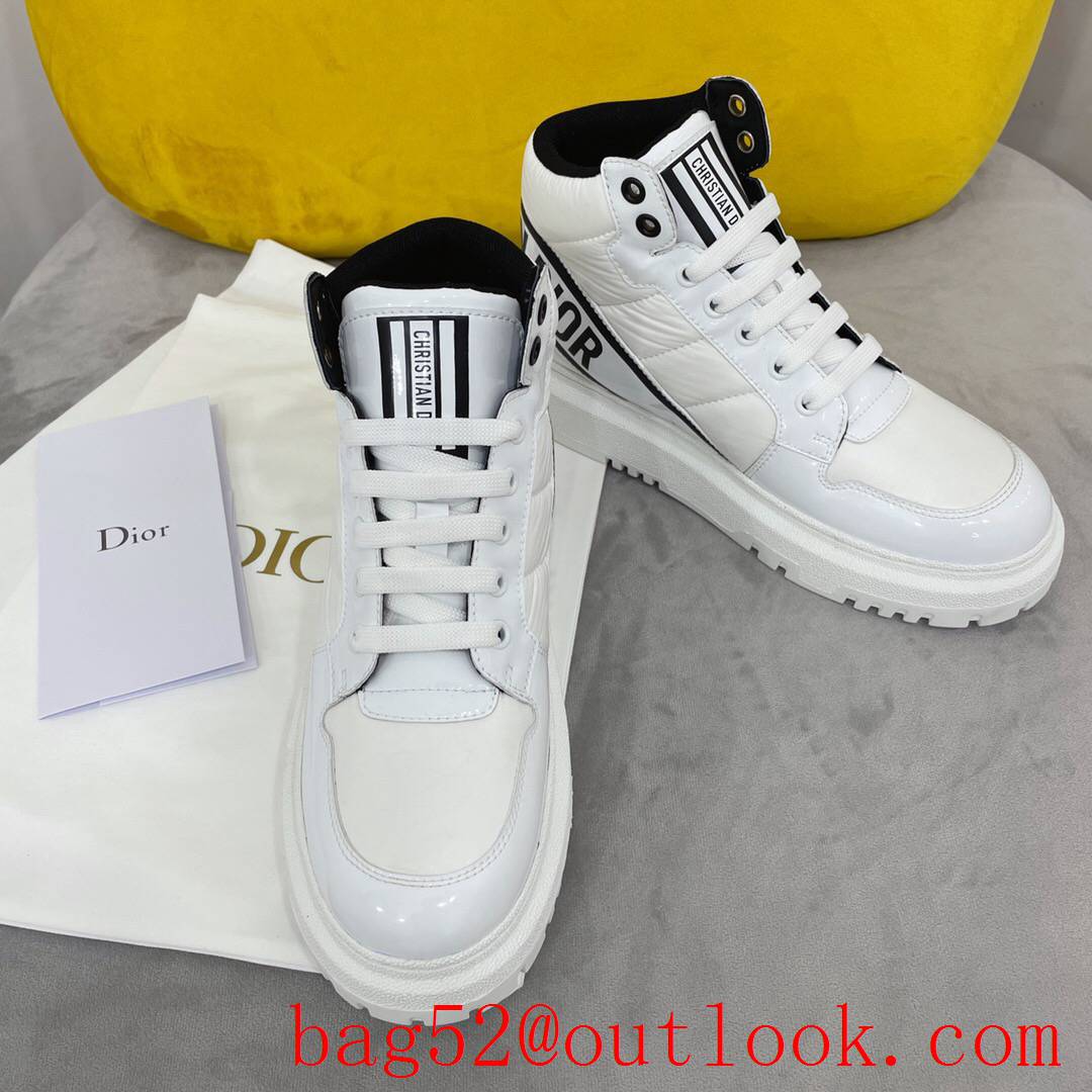 Dior D-Player Sneaker White and Black Quilted Nylon leather shoes