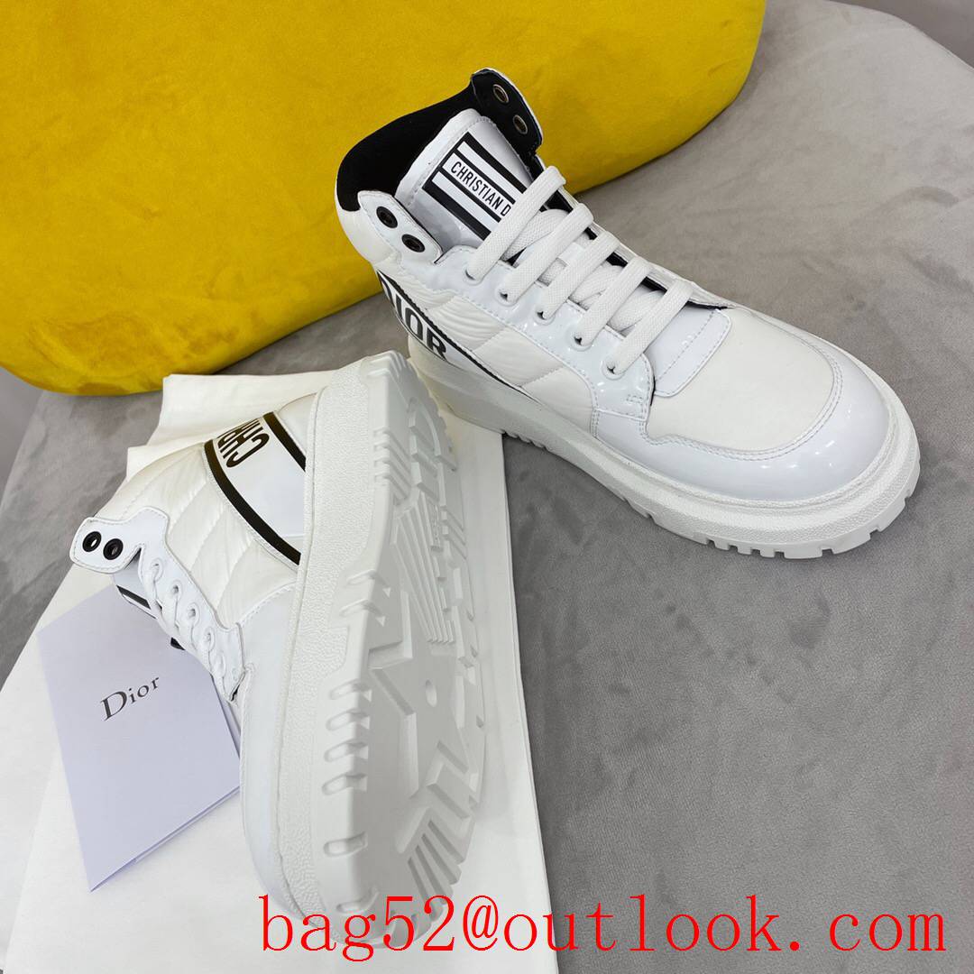 Dior D-Player Sneaker White and Black Quilted Nylon leather shoes