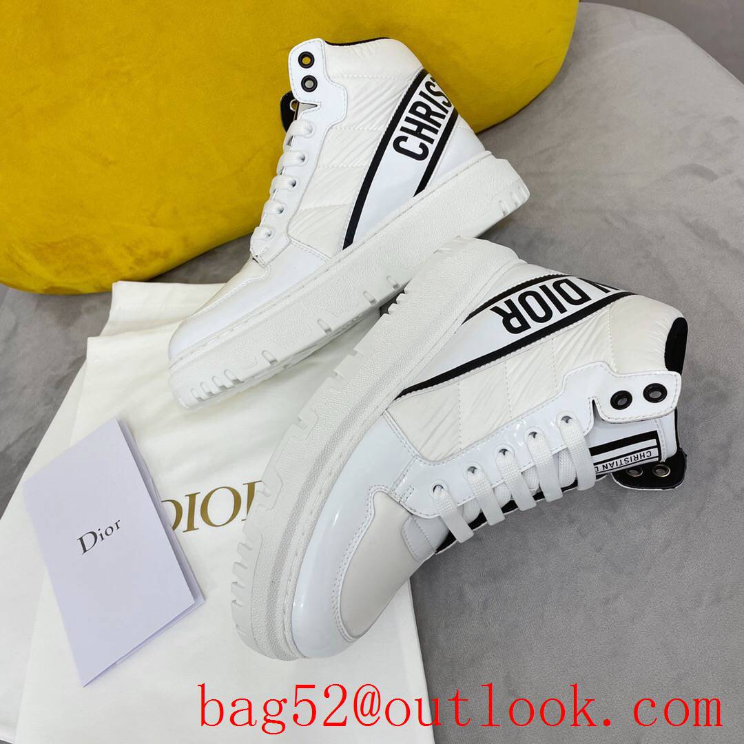 Dior D-Player Sneaker White and Black Quilted Nylon leather shoes