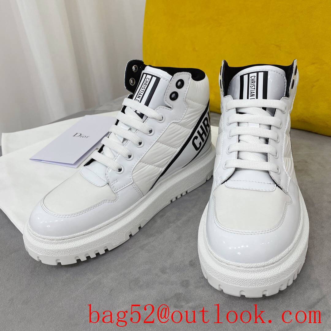 Dior D-Player Sneaker White and Black Quilted Nylon leather shoes