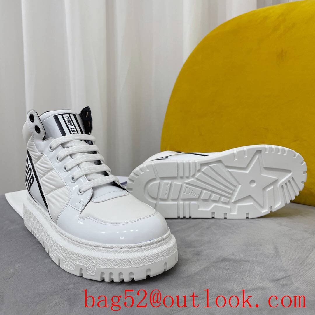 Dior D-Player Sneaker White and Black Quilted Nylon leather shoes