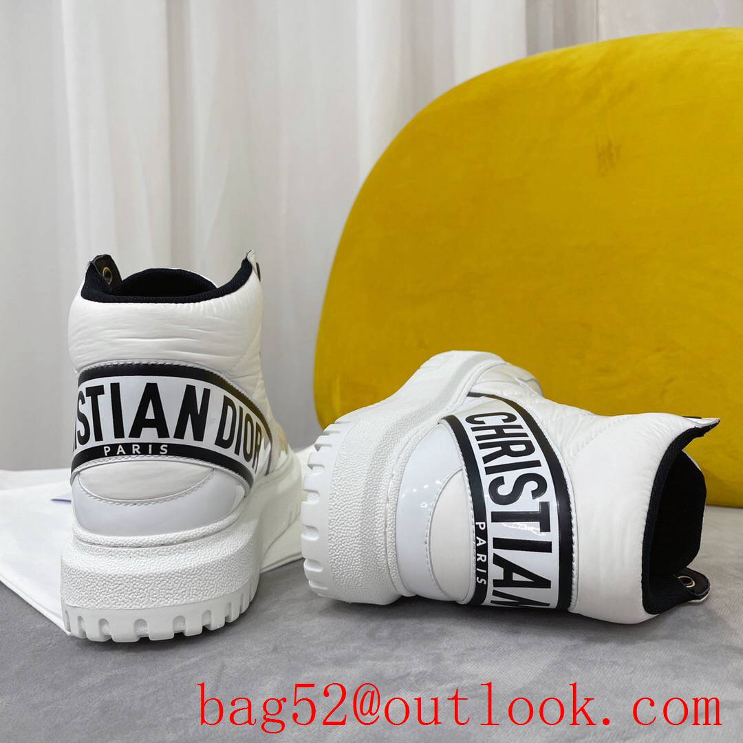 Dior D-Player Sneaker White and Black Quilted Nylon leather shoes