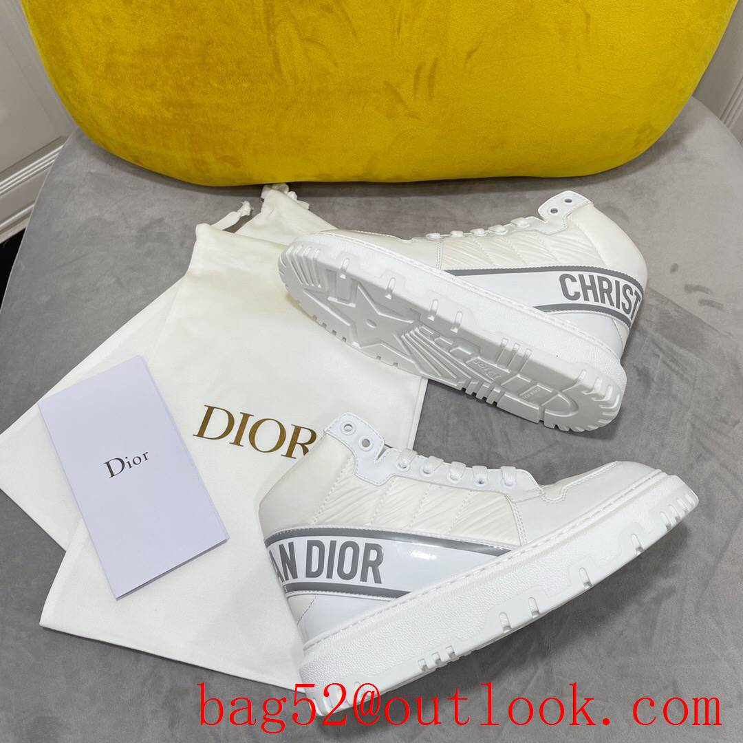 Dior D-Player Sneaker silver and Black Quilted Nylon leather shoes