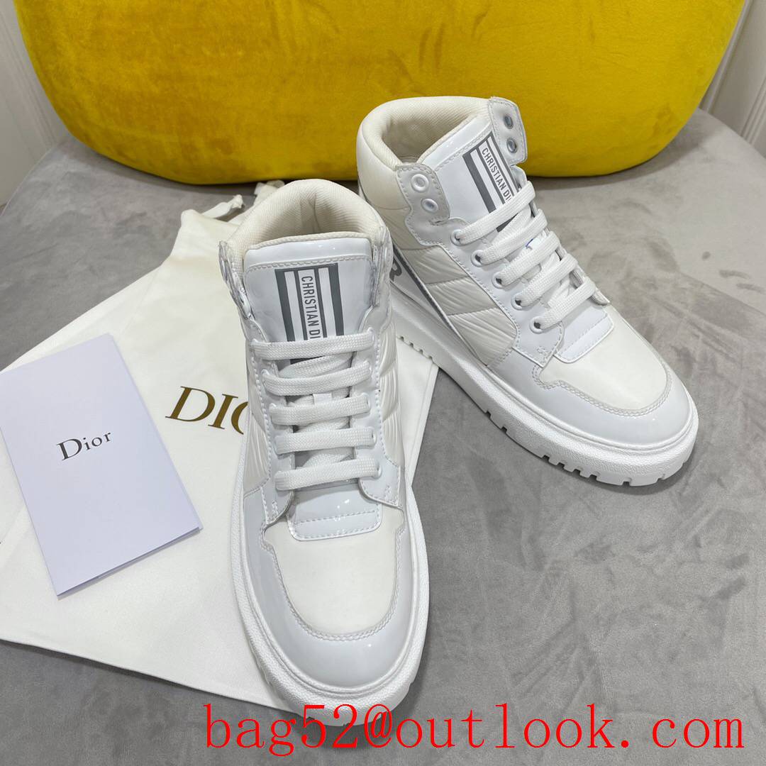 Dior D-Player Sneaker silver and Black Quilted Nylon leather shoes