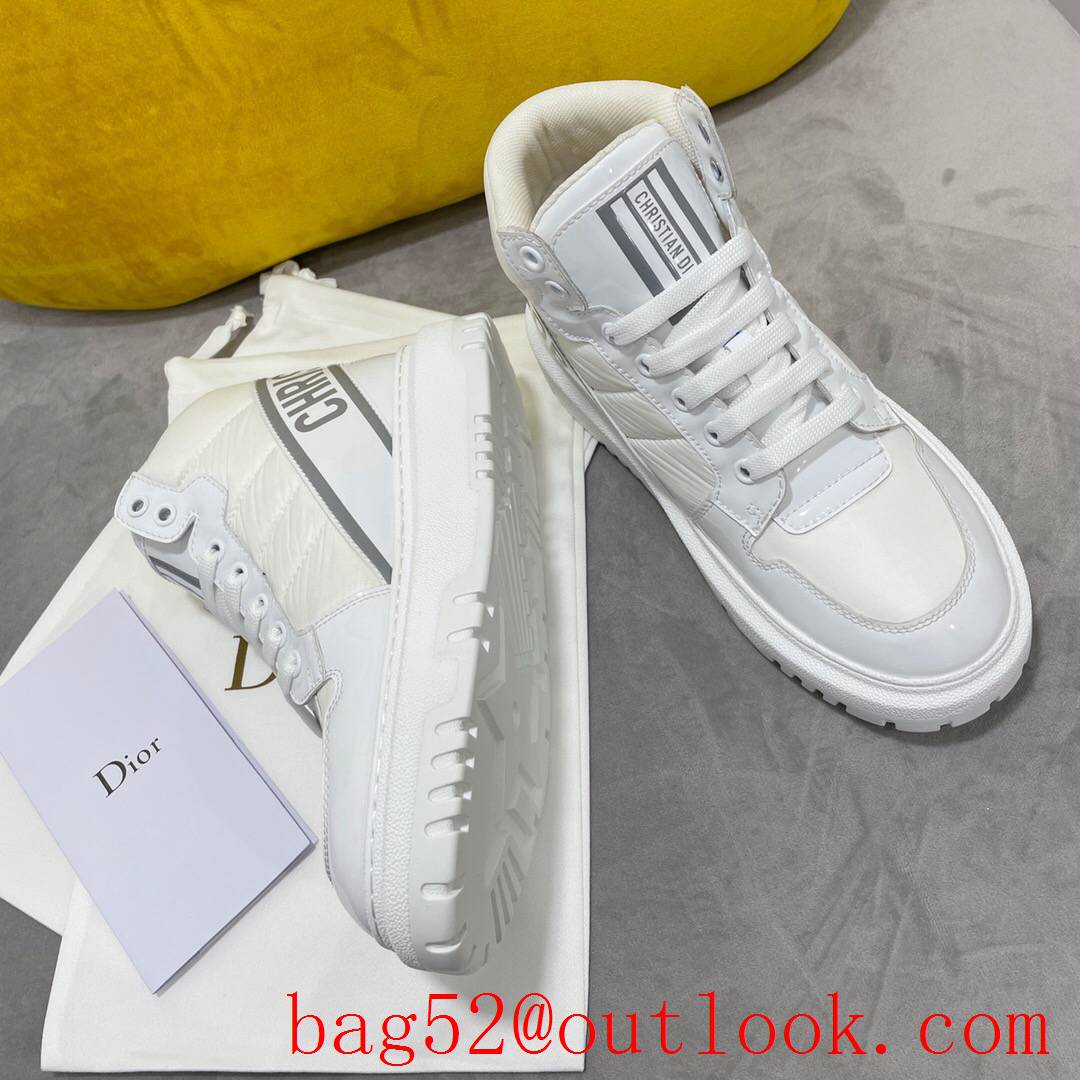 Dior D-Player Sneaker silver and Black Quilted Nylon leather shoes