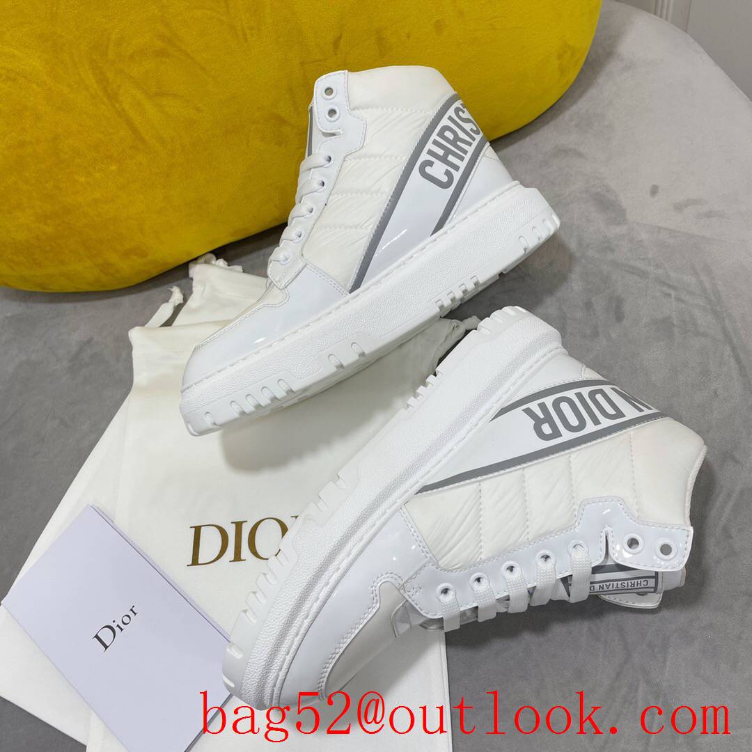 Dior D-Player Sneaker silver and Black Quilted Nylon leather shoes