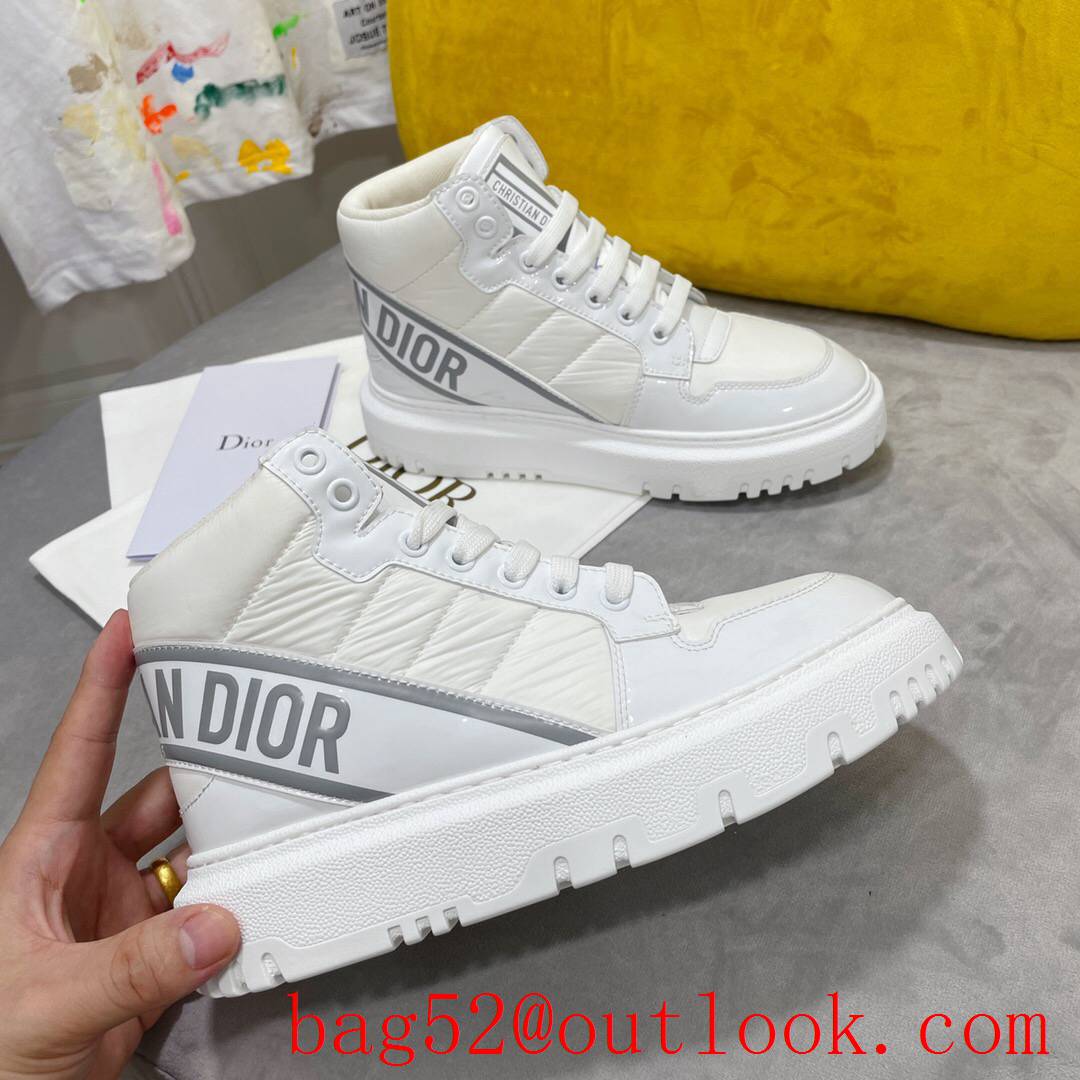Dior D-Player Sneaker silver and Black Quilted Nylon leather shoes