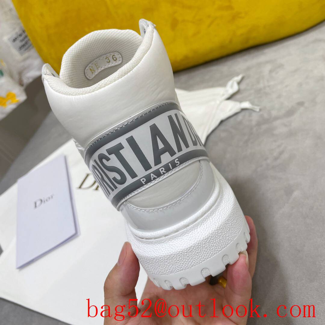 Dior D-Player Sneaker silver and Black Quilted Nylon leather shoes