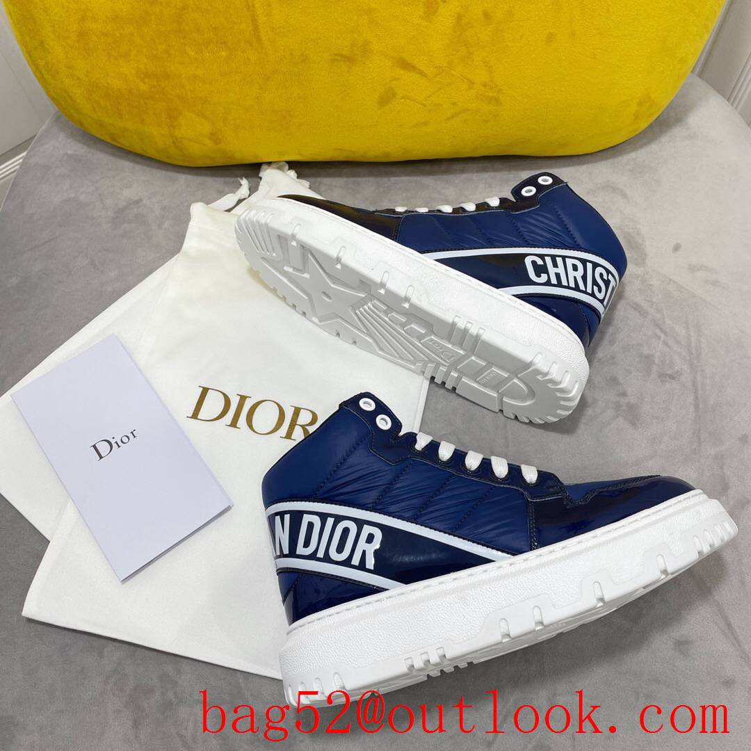 Dior D-Player Sneaker tri-blue Multicolor Technical Fabric Calfskin shoes