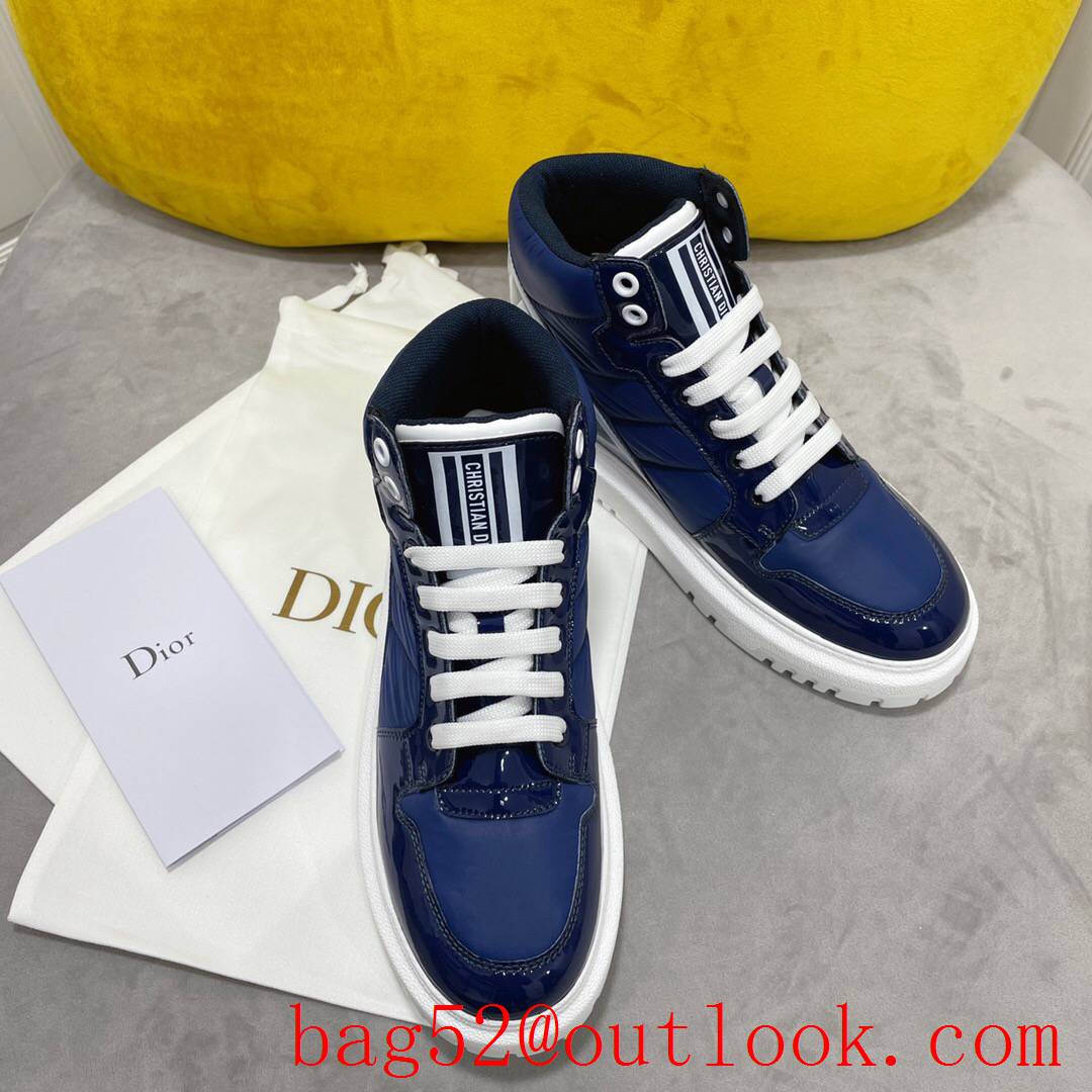 Dior D-Player Sneaker tri-blue Multicolor Technical Fabric Calfskin shoes