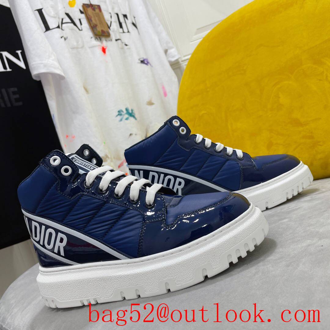 Dior D-Player Sneaker tri-blue Multicolor Technical Fabric Calfskin shoes