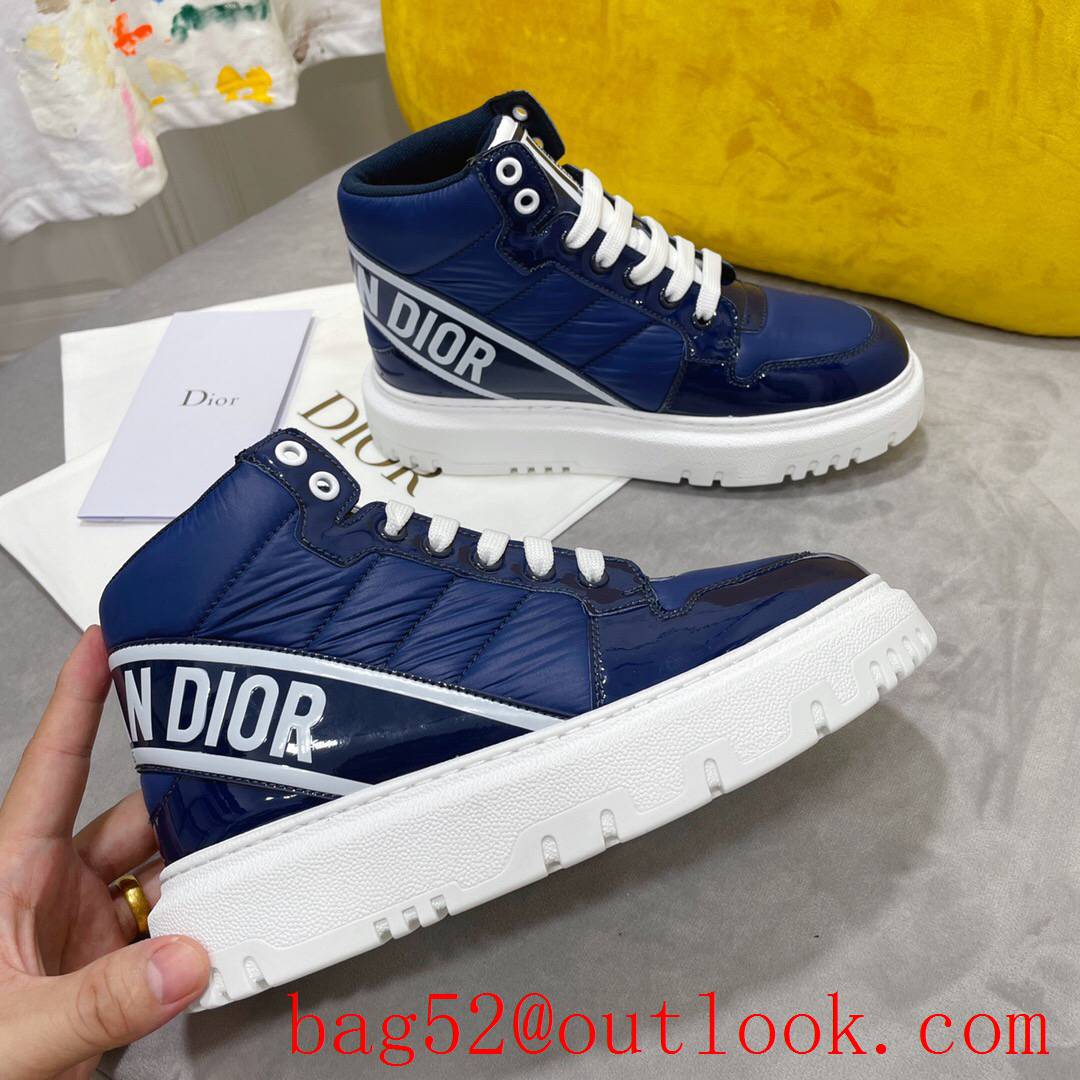 Dior D-Player Sneaker tri-blue Multicolor Technical Fabric Calfskin shoes