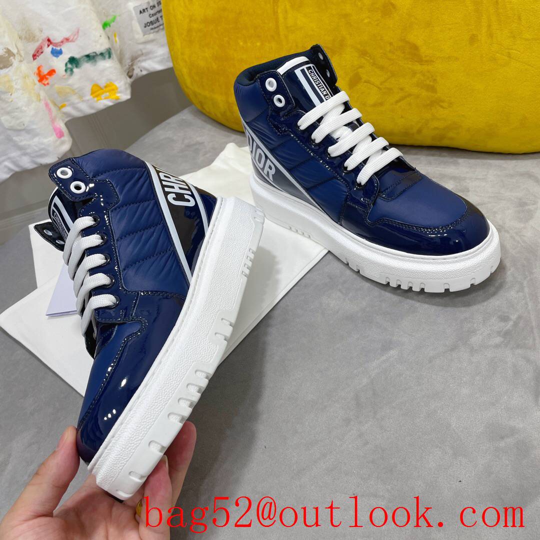 Dior D-Player Sneaker tri-blue Multicolor Technical Fabric Calfskin shoes