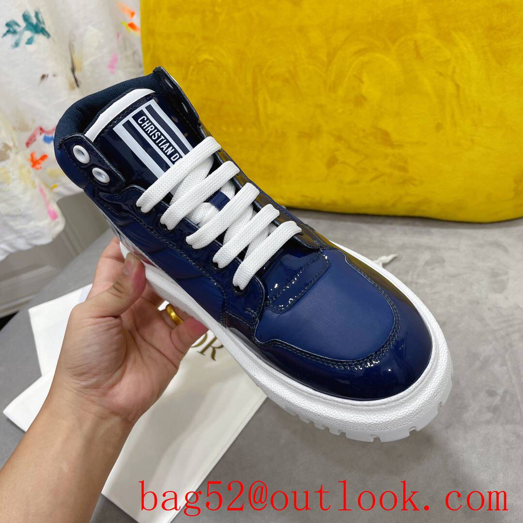 Dior D-Player Sneaker tri-blue Multicolor Technical Fabric Calfskin shoes