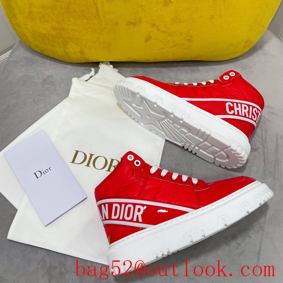 Dior D-Player Sneaker red Multicolor Technical Fabric Calfskin shoes