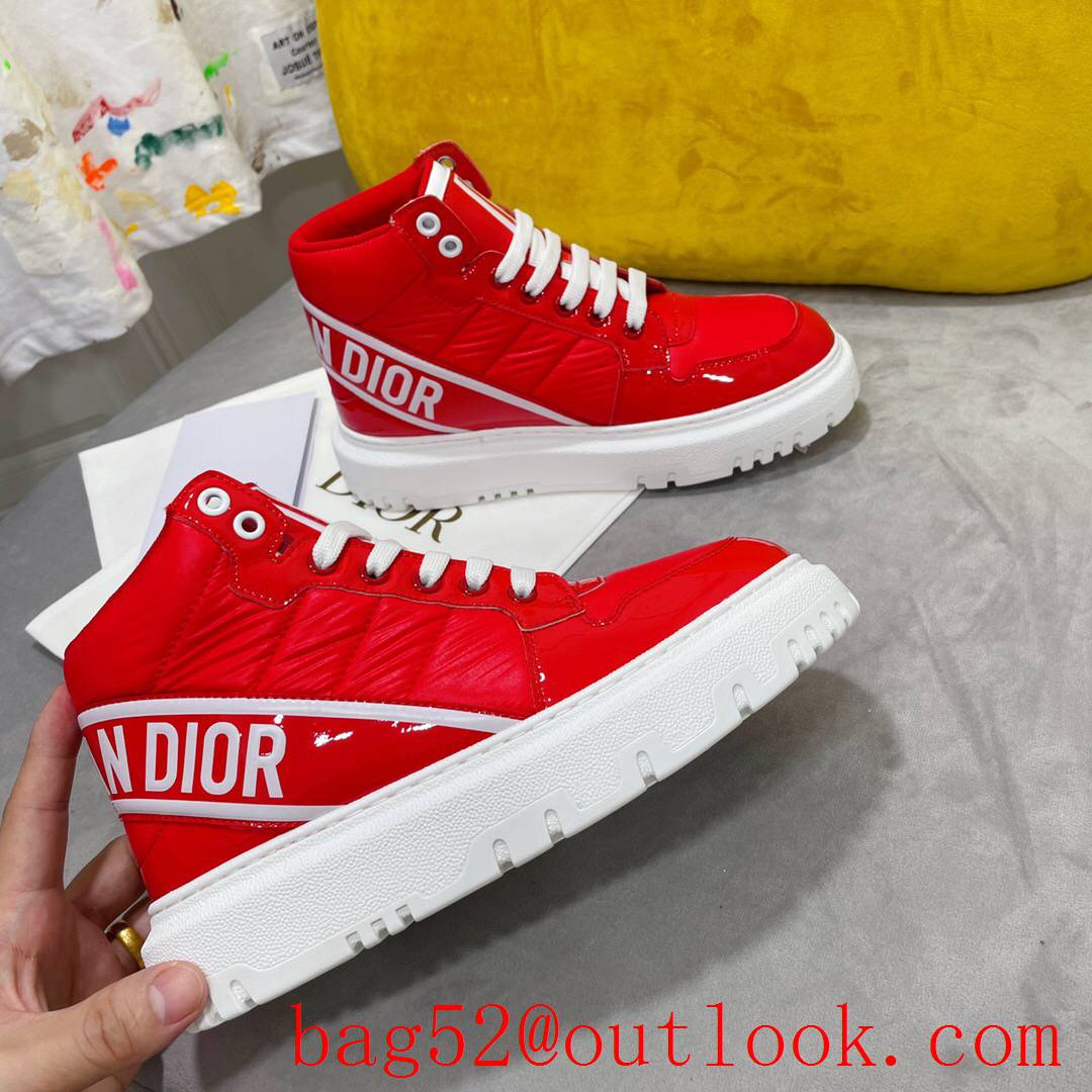 Dior D-Player Sneaker red Multicolor Technical Fabric Calfskin shoes
