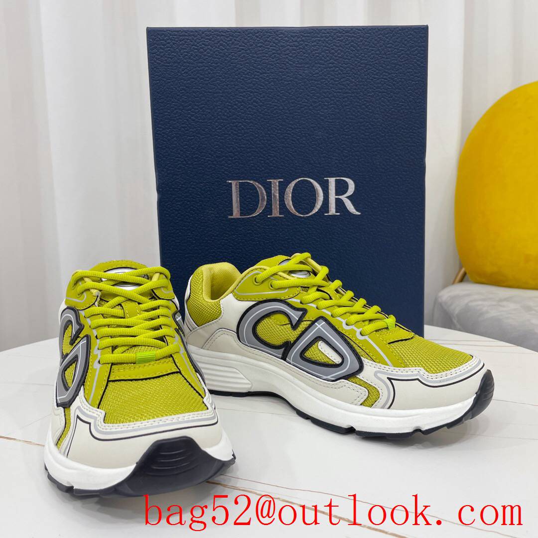 Dior B30 Sneaker Yellow Mesh and White Technical Fabric shoes