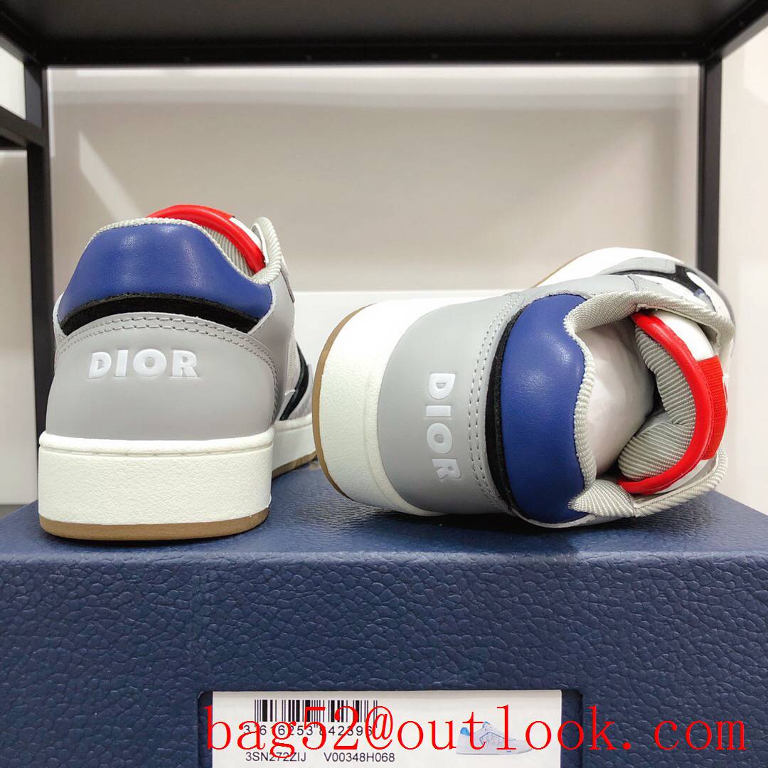 Dior B27 Low-Top Sneaker tri-white Smooth Calfskin with Oblique Galaxy Leather shoes