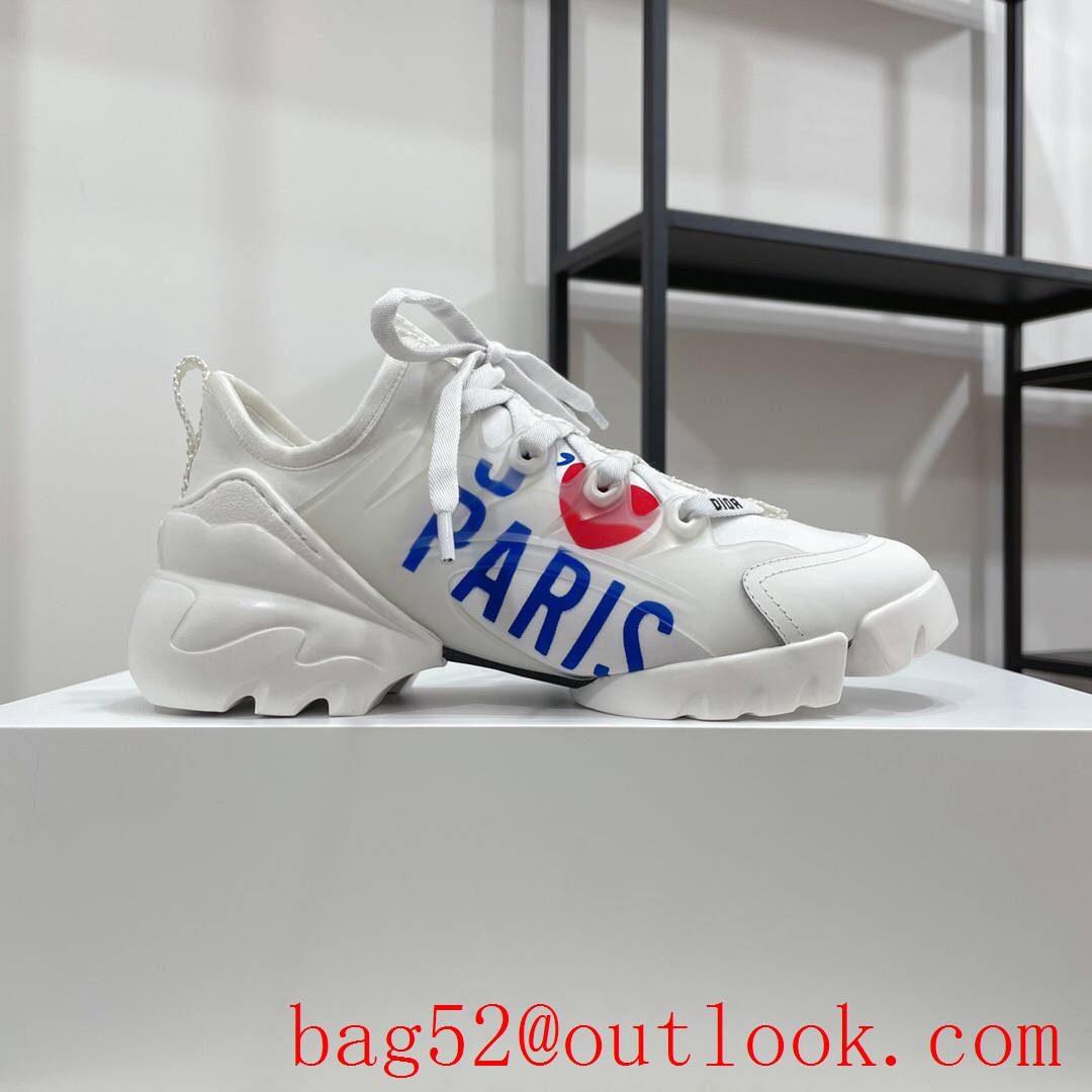 Dior D-Connect Sneaker White Technical Fabric with blue pairs word Print shoes