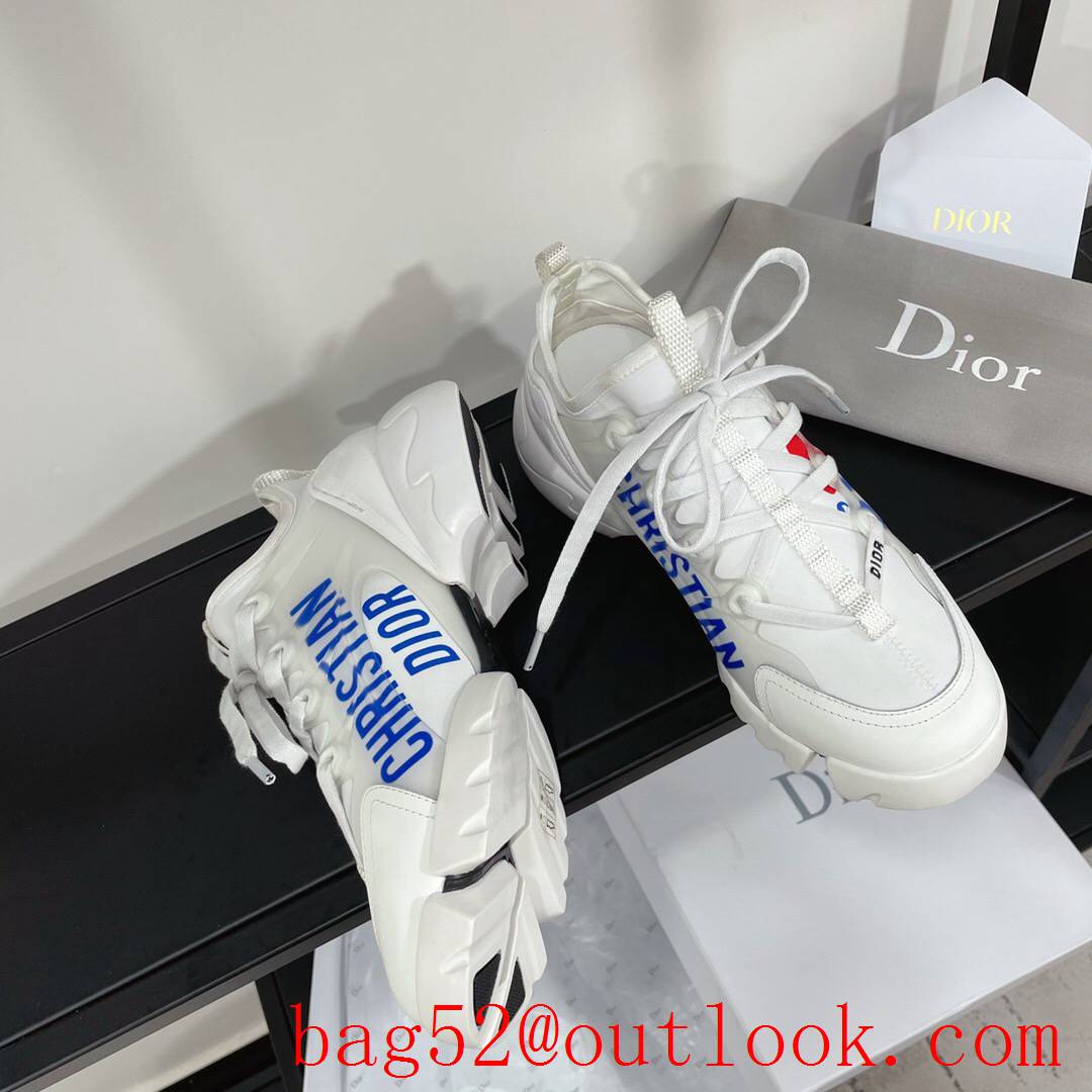 Dior D-Connect Sneaker White Technical Fabric with blue pairs word Print shoes