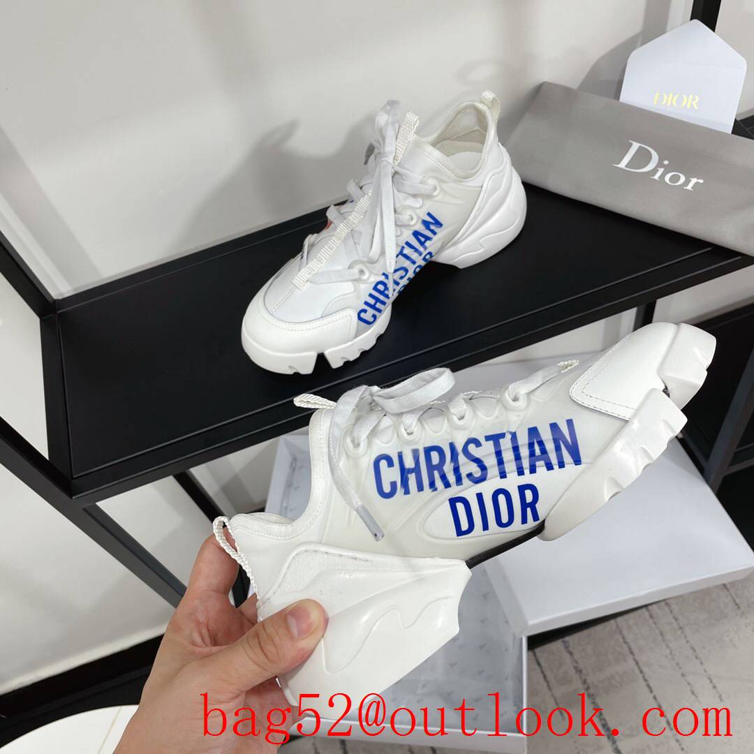 Dior D-Connect Sneaker White Technical Fabric with blue pairs word Print shoes