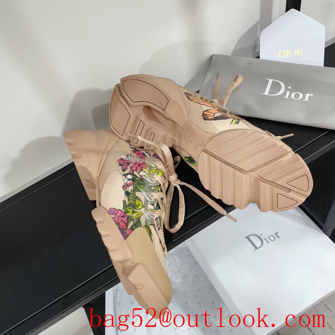 Dior D-Connect Sneaker tan Technical Fabric with print shoes