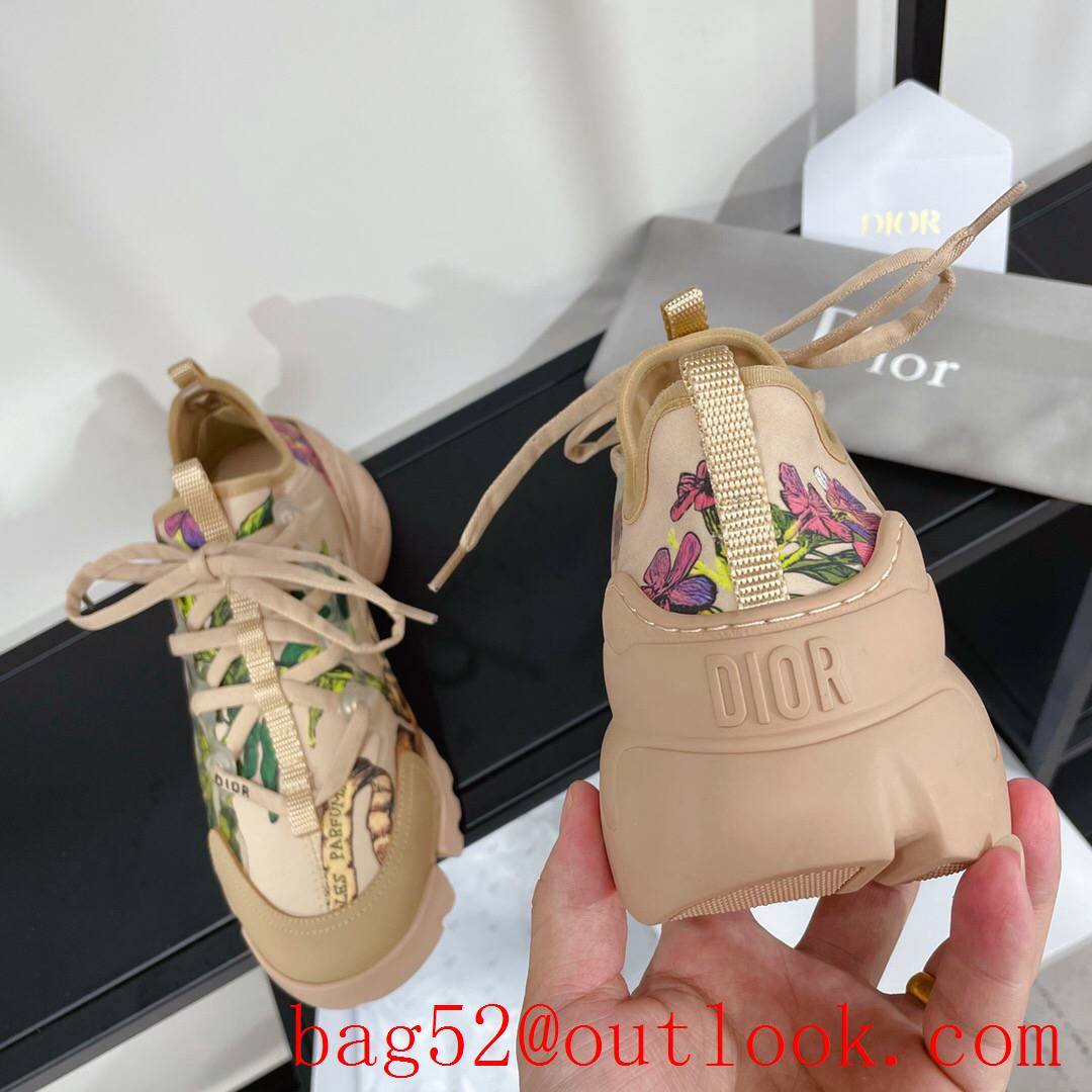 Dior D-Connect Sneaker tan Technical Fabric with print shoes