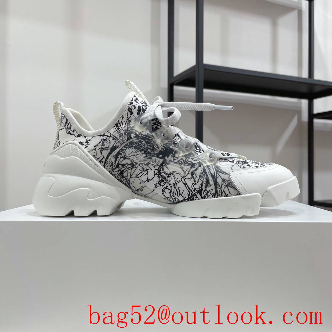 Dior D-Connect Sneaker Blue and White Technical Fabric with Print shoes