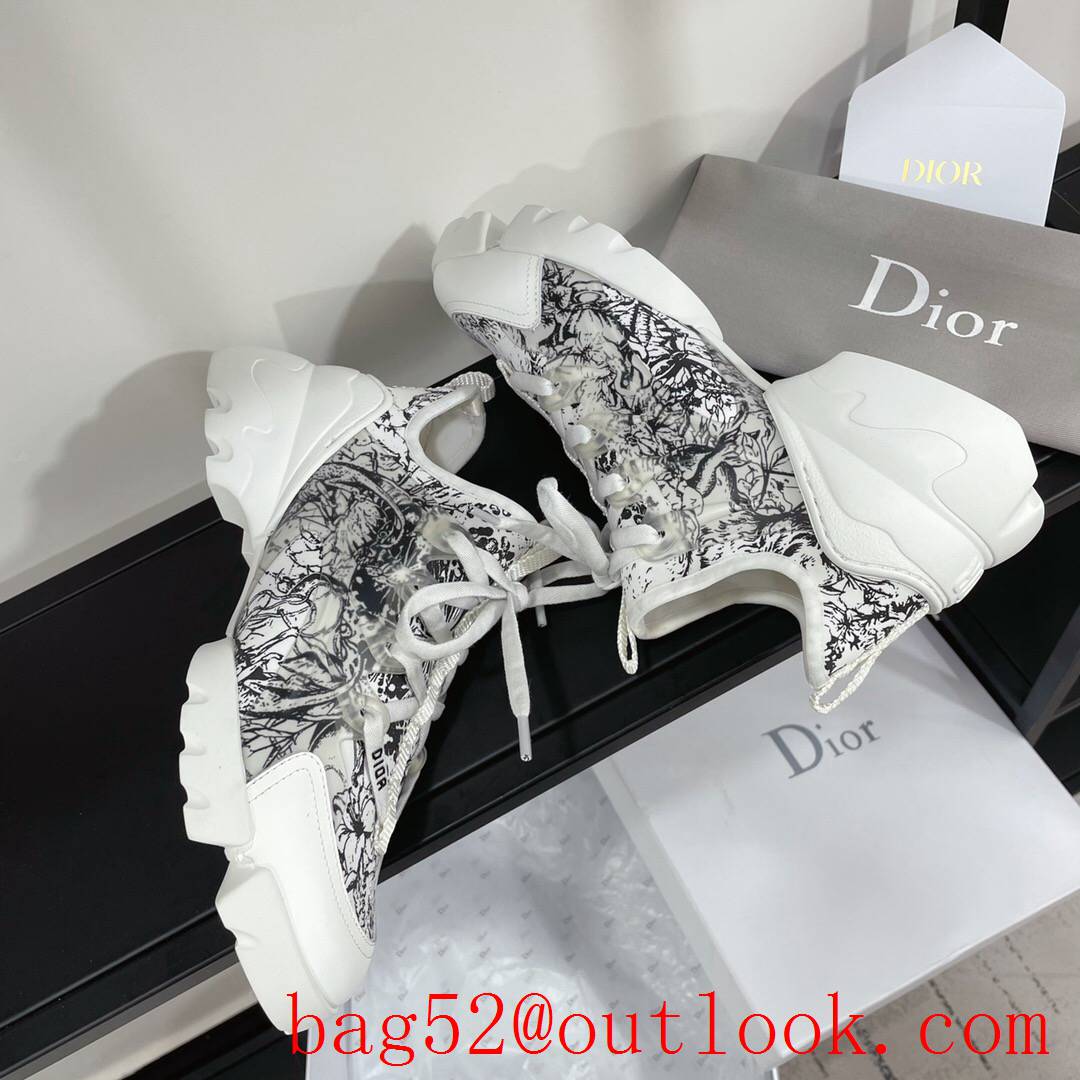 Dior D-Connect Sneaker Blue and White Technical Fabric with Print shoes