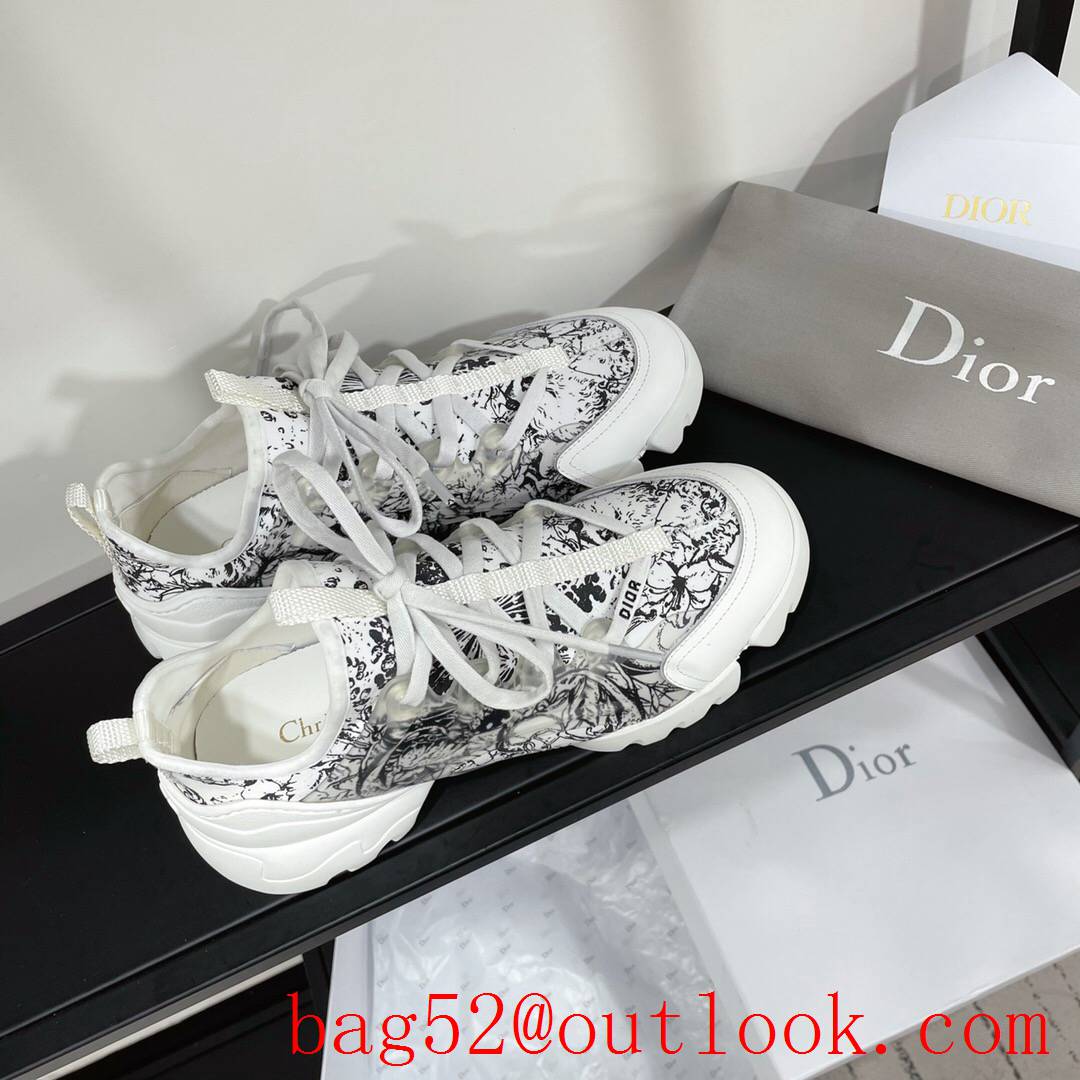 Dior D-Connect Sneaker Blue and White Technical Fabric with Print shoes