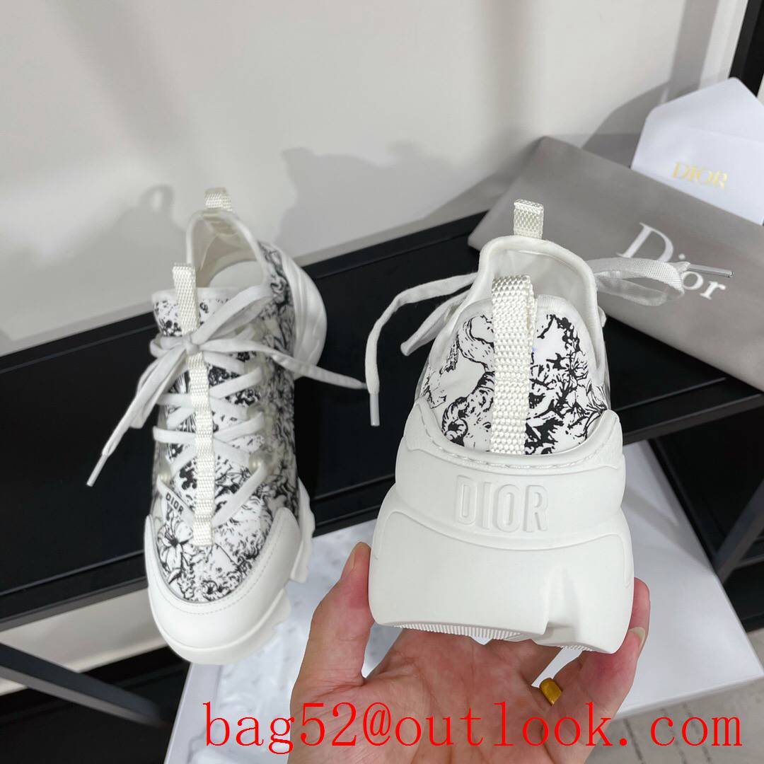 Dior D-Connect Sneaker Blue and White Technical Fabric with Print shoes