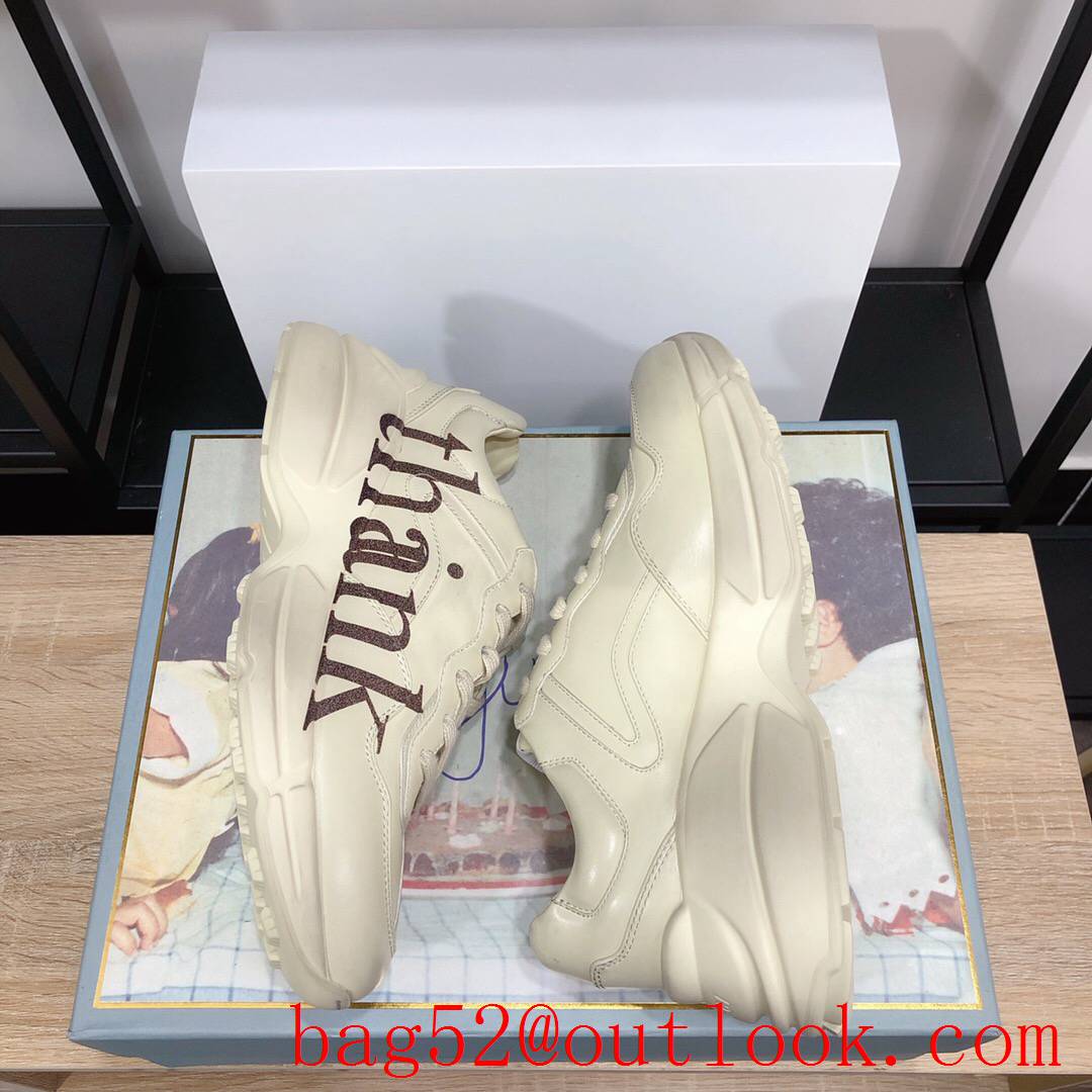 gucci rhyton for women and men couples sneakers cream with think shoes