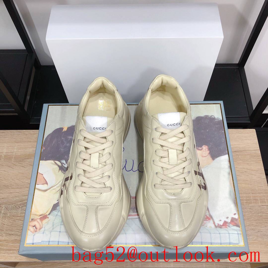 gucci rhyton for women and men couples sneakers cream with think shoes