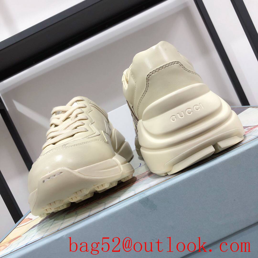 gucci rhyton for women and men couples sneakers cream with think shoes