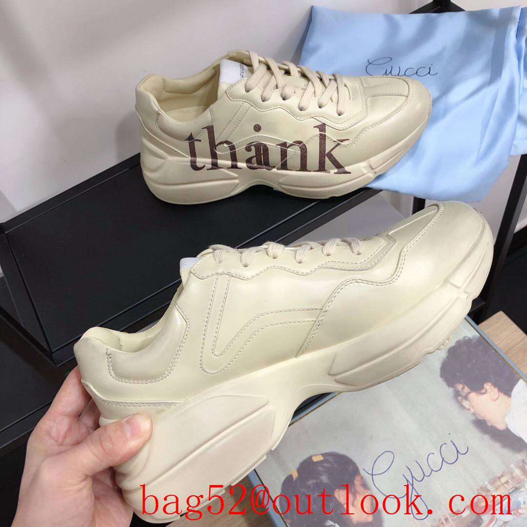 gucci rhyton for women and men couples sneakers cream with think shoes