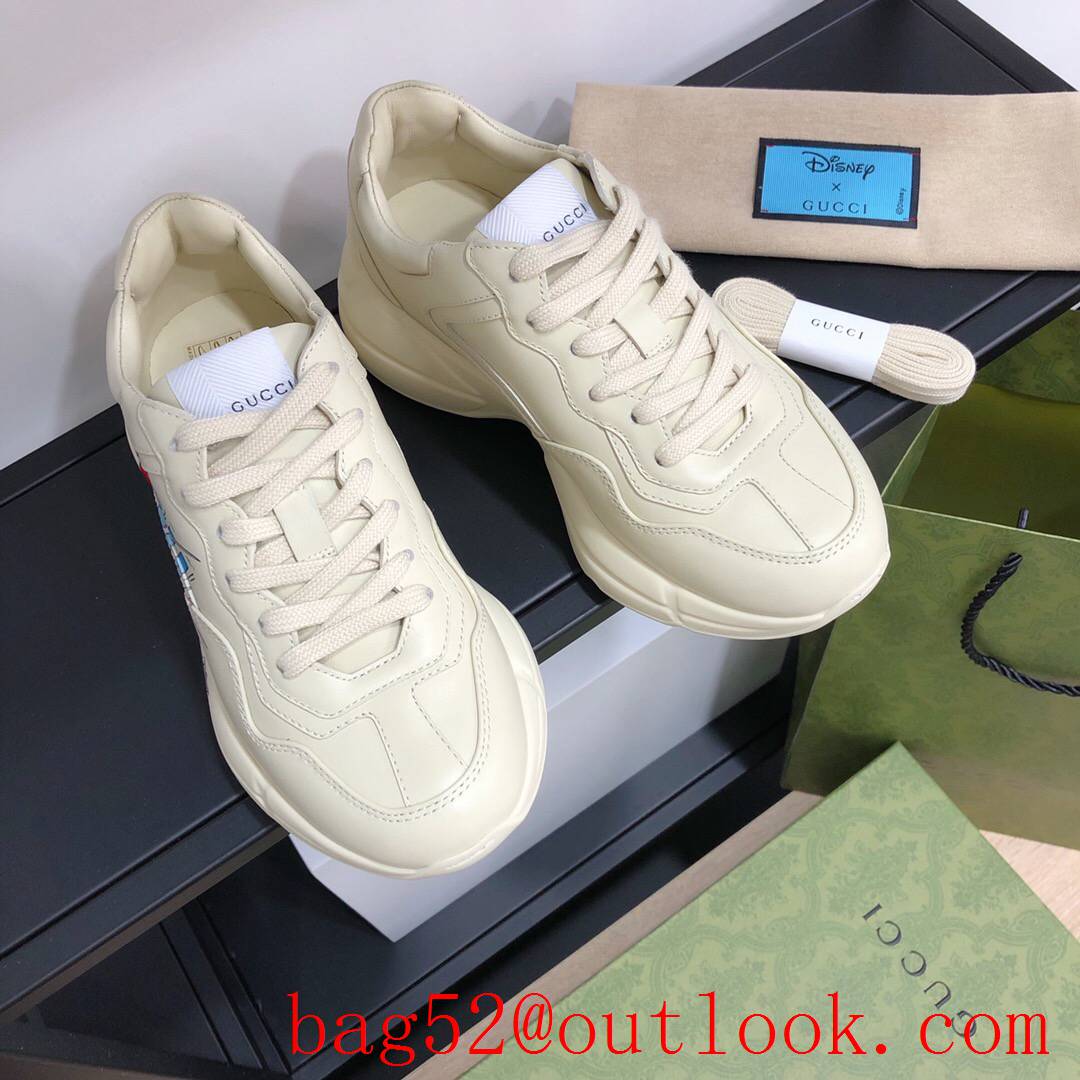 gucci rhyton for women and men couples sneakers cream with flash shoes