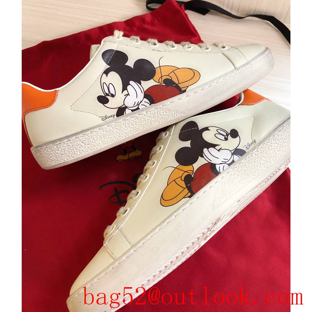 gucci ace disney for women and men couples sneakers cream shoes