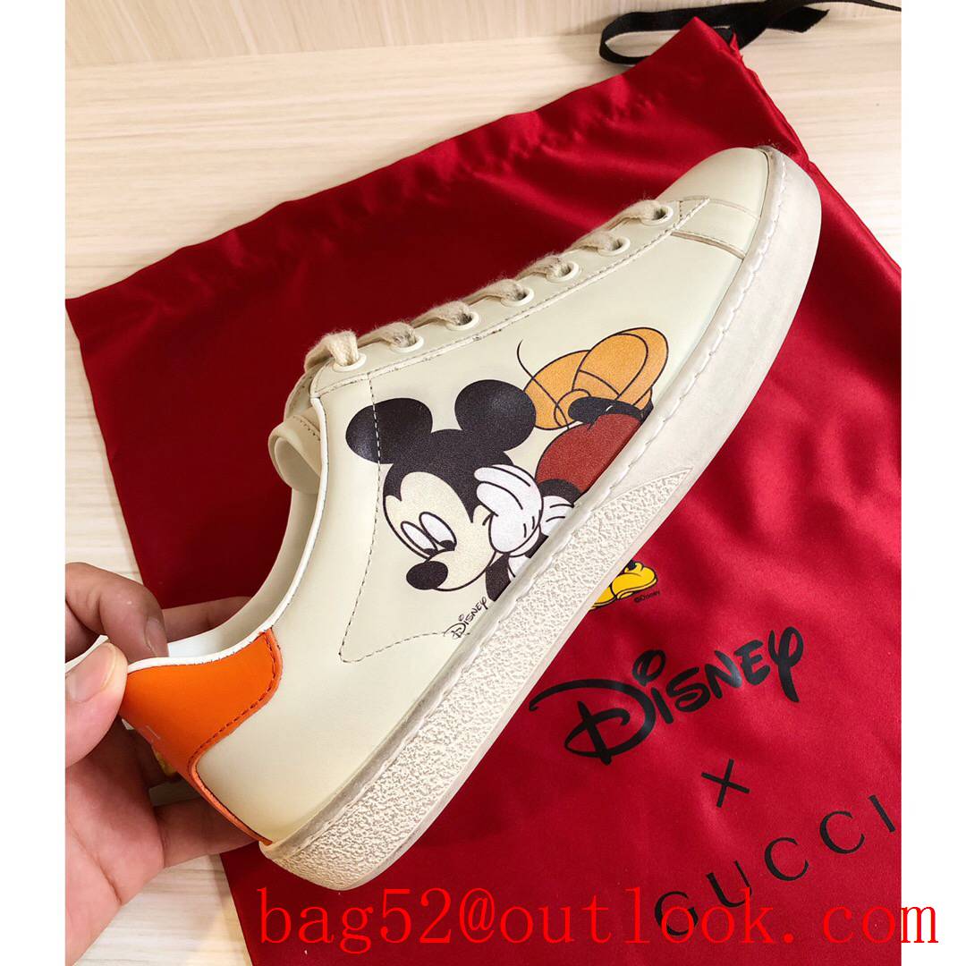 gucci ace disney for women and men couples sneakers cream shoes